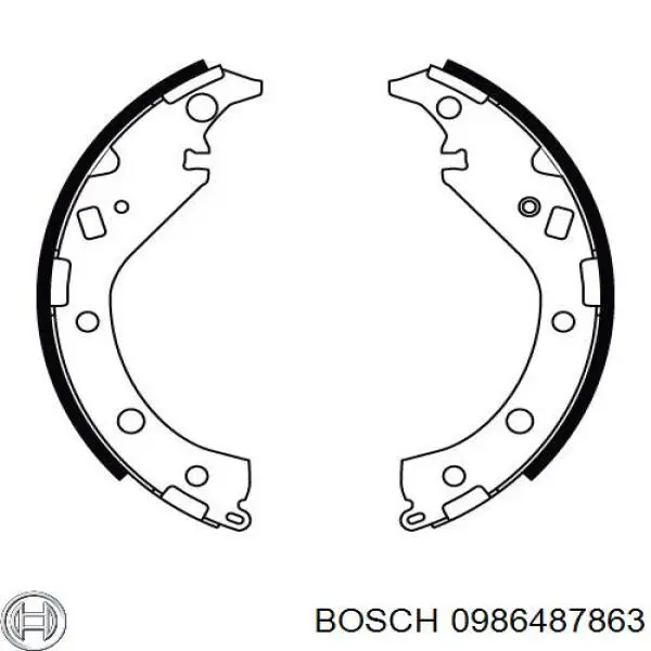 0 986 487 863 Bosch zapatas de frenos de tambor traseras