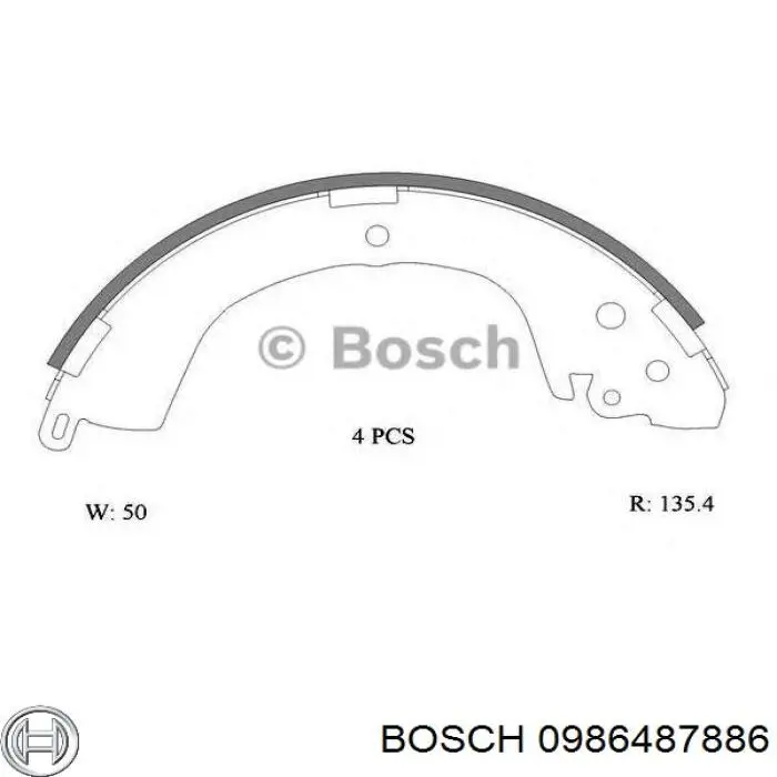 Comprar 0986487886 Bosch Zapatas de freno