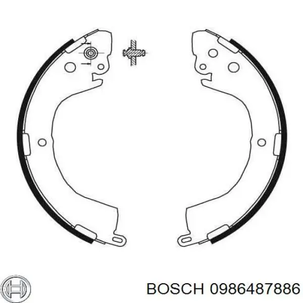 0986487886 Bosch Zapatas de freno de tambor traseras