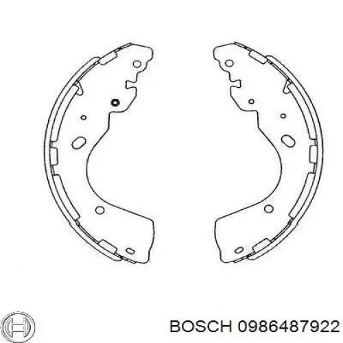 0 986 487 922 Bosch zapatas de frenos de tambor traseras