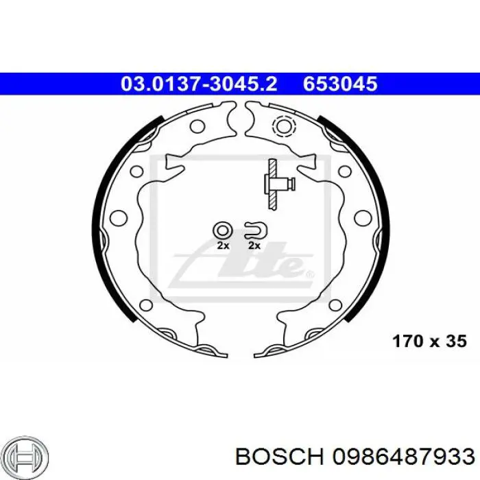 0986487933 Bosch zapatas de freno de mano