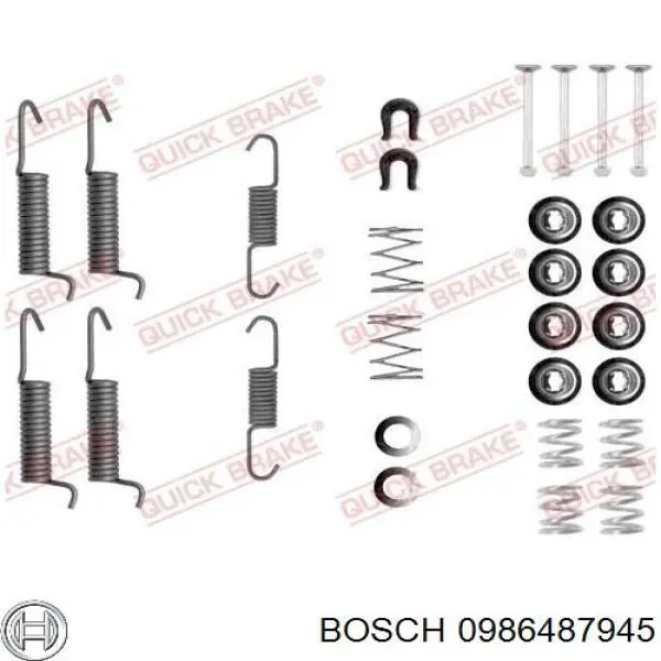 0986487945 Bosch zapatas de freno de mano