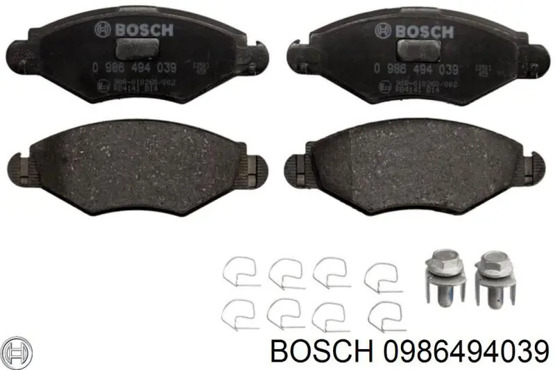 0986494039 Bosch pastillas de freno delanteras