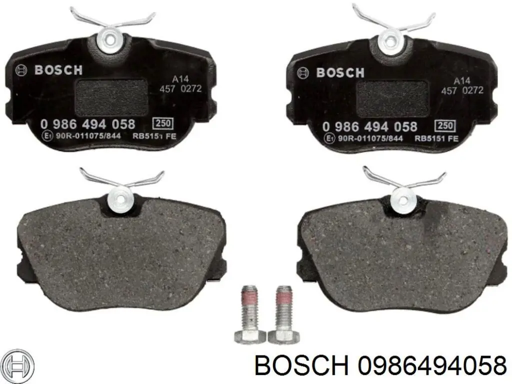 0 986 494 058 Bosch pastillas de freno delanteras