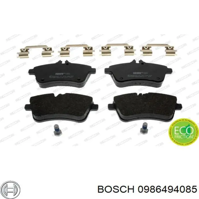 0 986 494 085 Bosch pastillas de freno delanteras