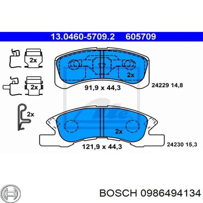 0986494134 Bosch pastillas de freno delanteras