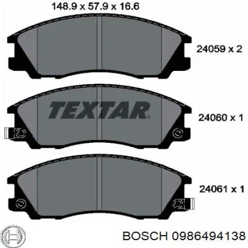 0986494138 Bosch pastillas de freno delanteras