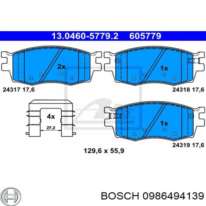 0986494139 Bosch pastillas de freno delanteras