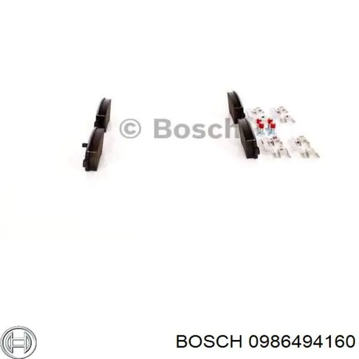 0 986 494 160 Bosch pastillas de freno delanteras