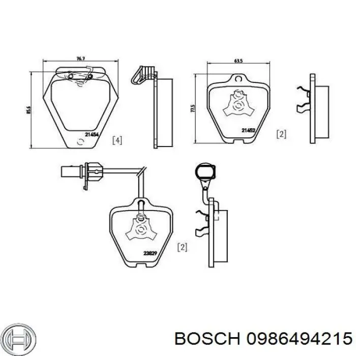 0986494215 Bosch pastillas de freno delanteras