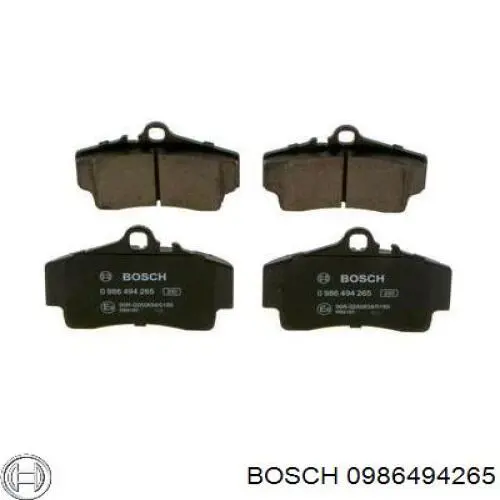 0 986 494 265 Bosch pastillas de freno traseras