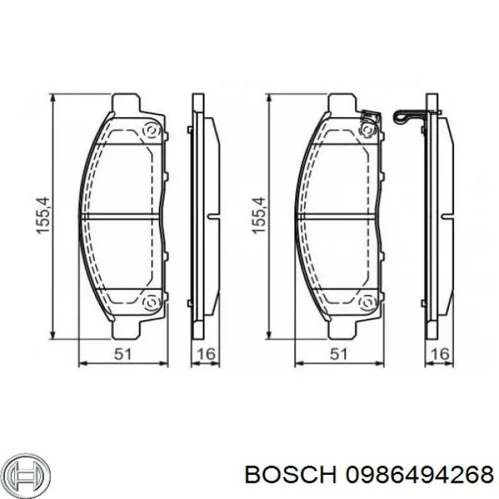 0986494268 Bosch pastillas de freno delanteras