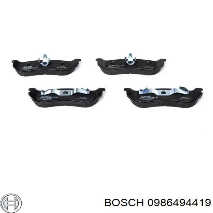 0986494419 Bosch pastillas de freno traseras