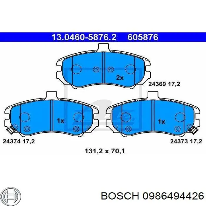 0986494426 Bosch pastillas de freno delanteras