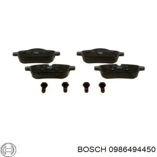 0 986 494 450 Bosch pastillas de freno traseras