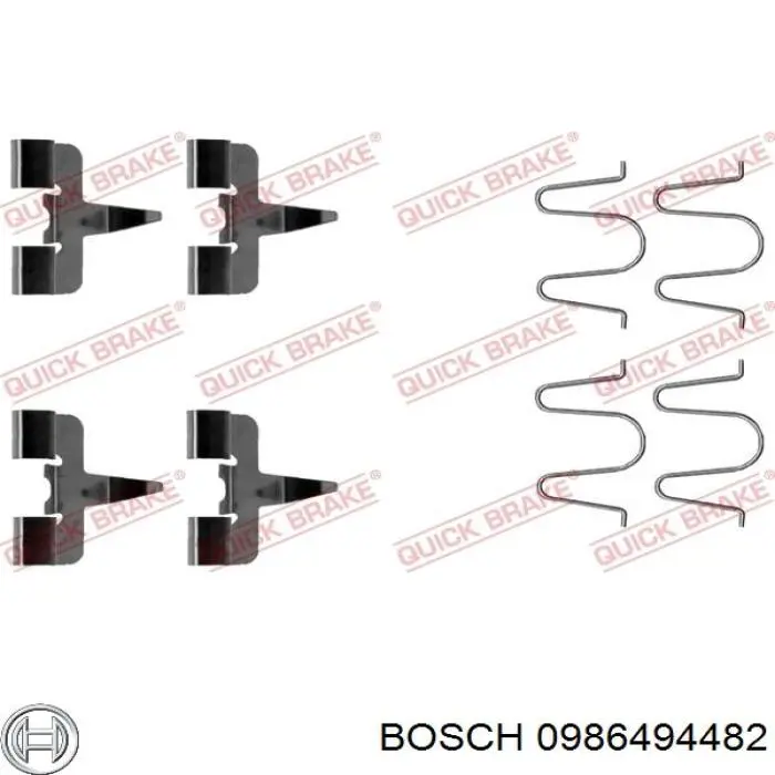 0 986 494 482 Bosch pastillas de freno traseras