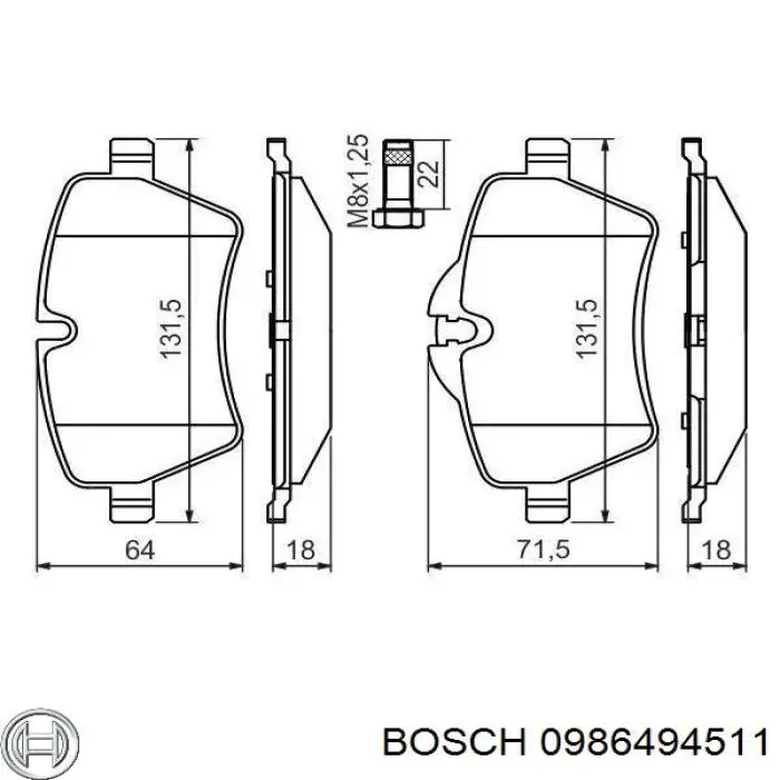 0986494511 Bosch pastillas de freno delanteras