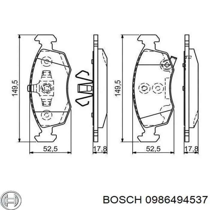 0986494537 Bosch pastillas de freno delanteras