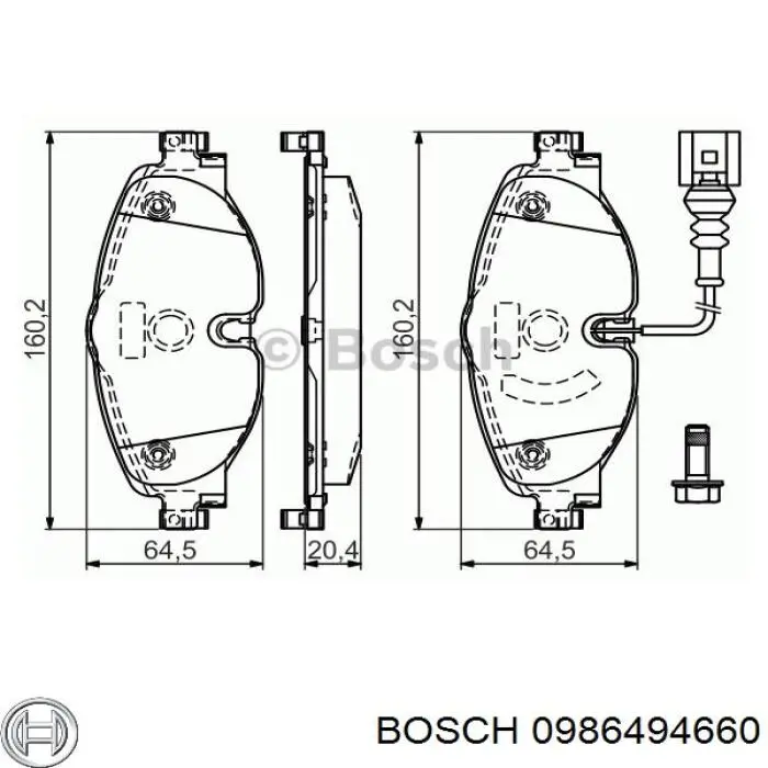 Pastillas de freno delanteras Volkswagen Tiguan 1 5N1, 5N2