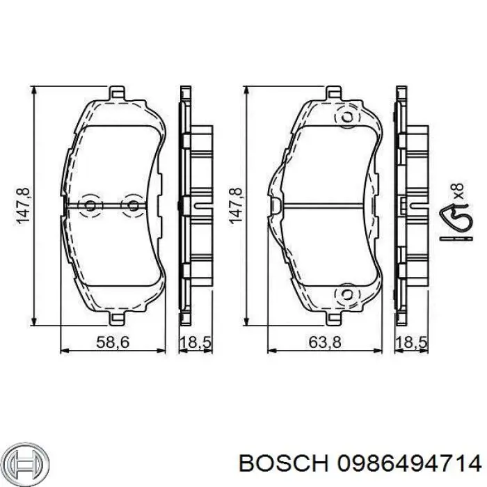 0986494714 Bosch pastillas de freno delanteras