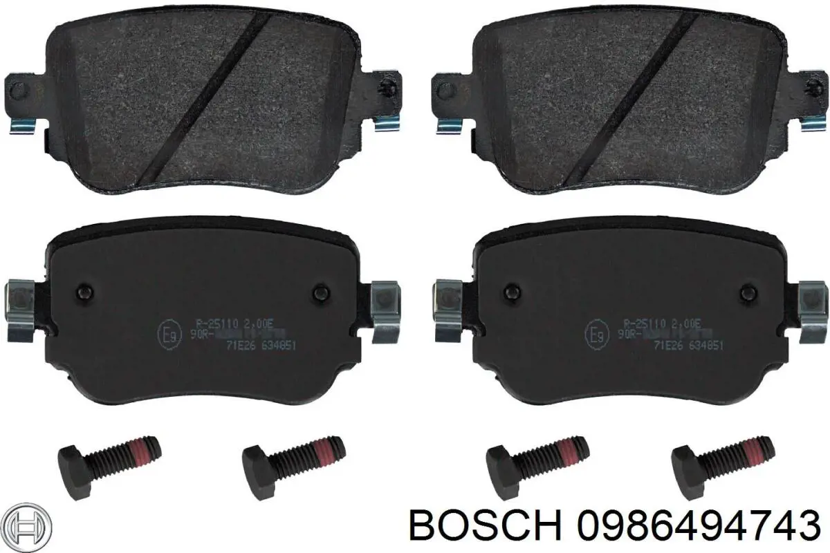 0986494743 Bosch pastillas de freno traseras