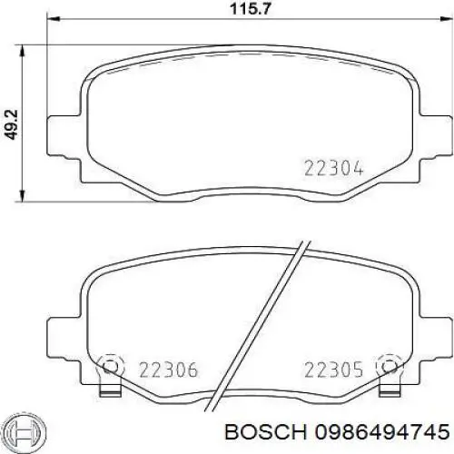 Comprar 0986494745 Bosch Pastillas de freno traseras
