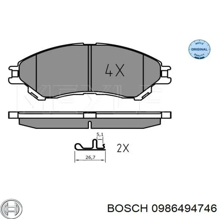 0986494746 Bosch pastillas de freno delanteras