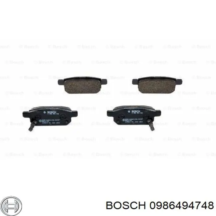 0986494748 Bosch pastillas de freno traseras