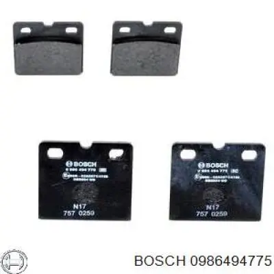 0986494775 Bosch pastillas de freno traseras