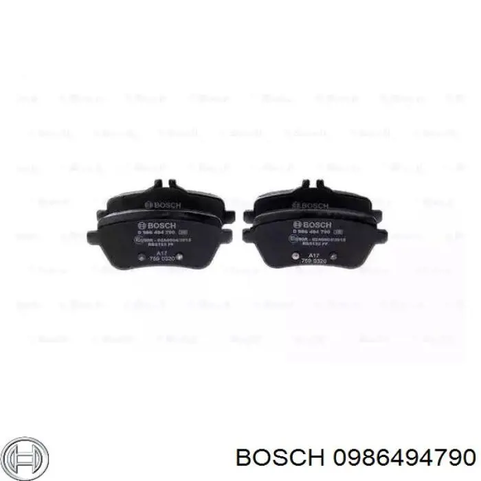 0986494790 Bosch pastillas de freno traseras