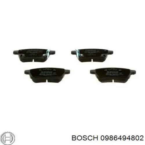 0986494802 Bosch pastillas de freno traseras