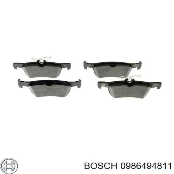 0 986 494 811 Bosch pastillas de freno traseras