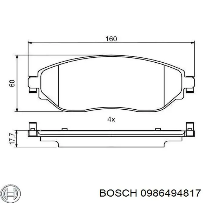 0986494817 Bosch pastillas de freno delanteras