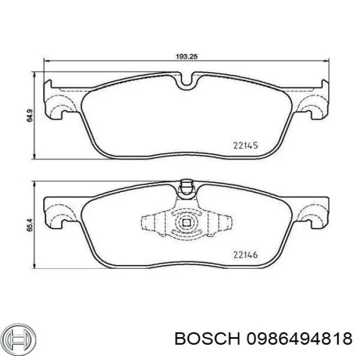 0986494818 Bosch pastillas de freno delanteras