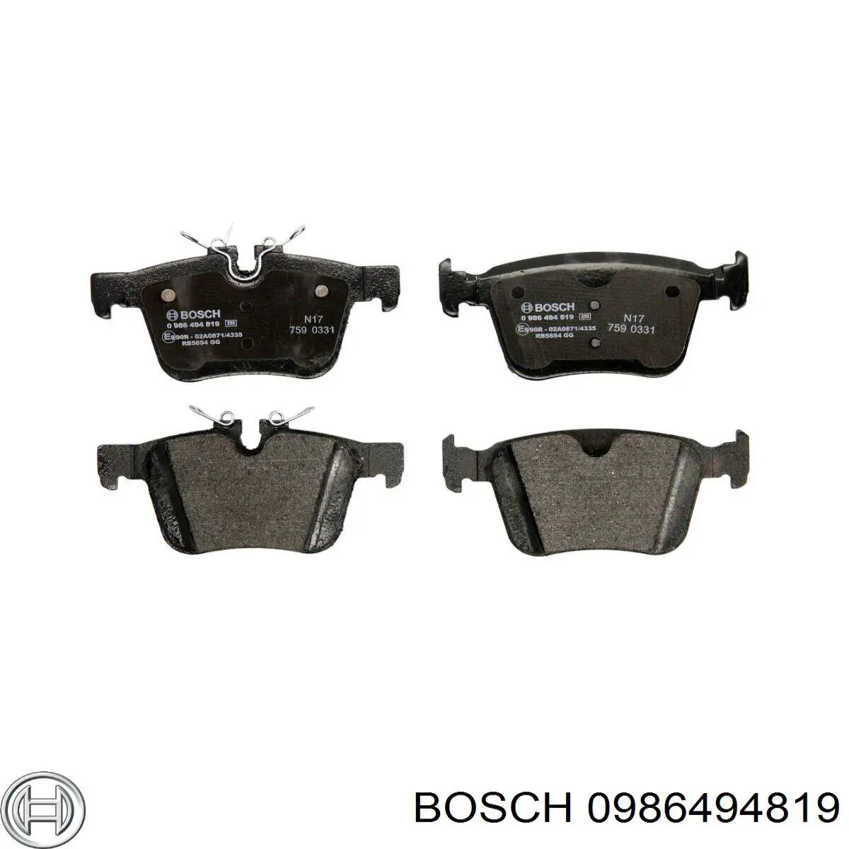 0986494819 Bosch pastillas de freno traseras