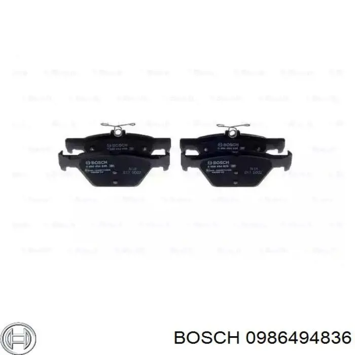 0986494836 Bosch pastillas de freno traseras