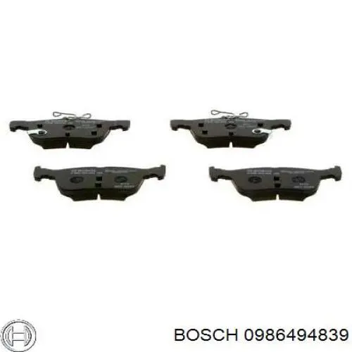 0986494839 Bosch pastillas de freno traseras