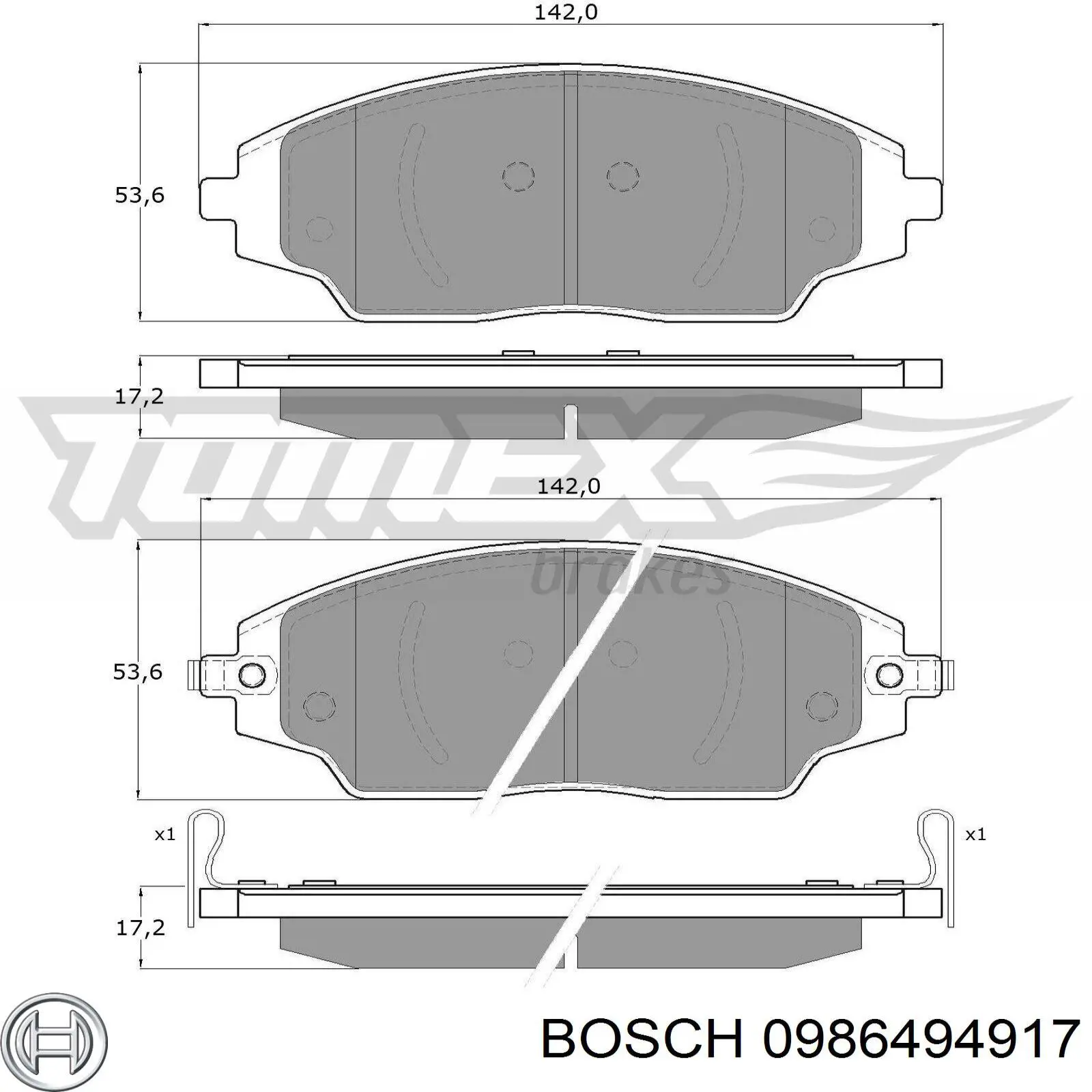 0986494917 Bosch pastillas de freno delanteras