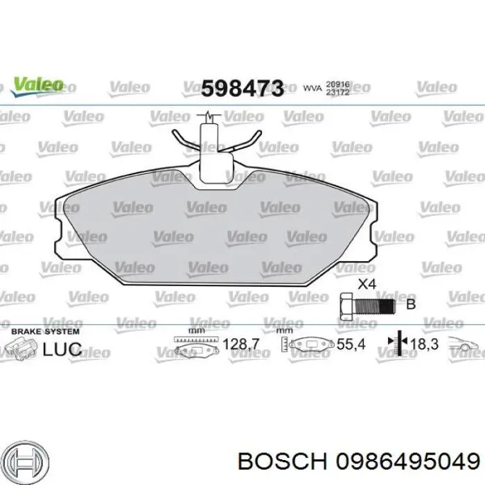Pastillas de freno delanteras Renault Laguna 1 B56, 556