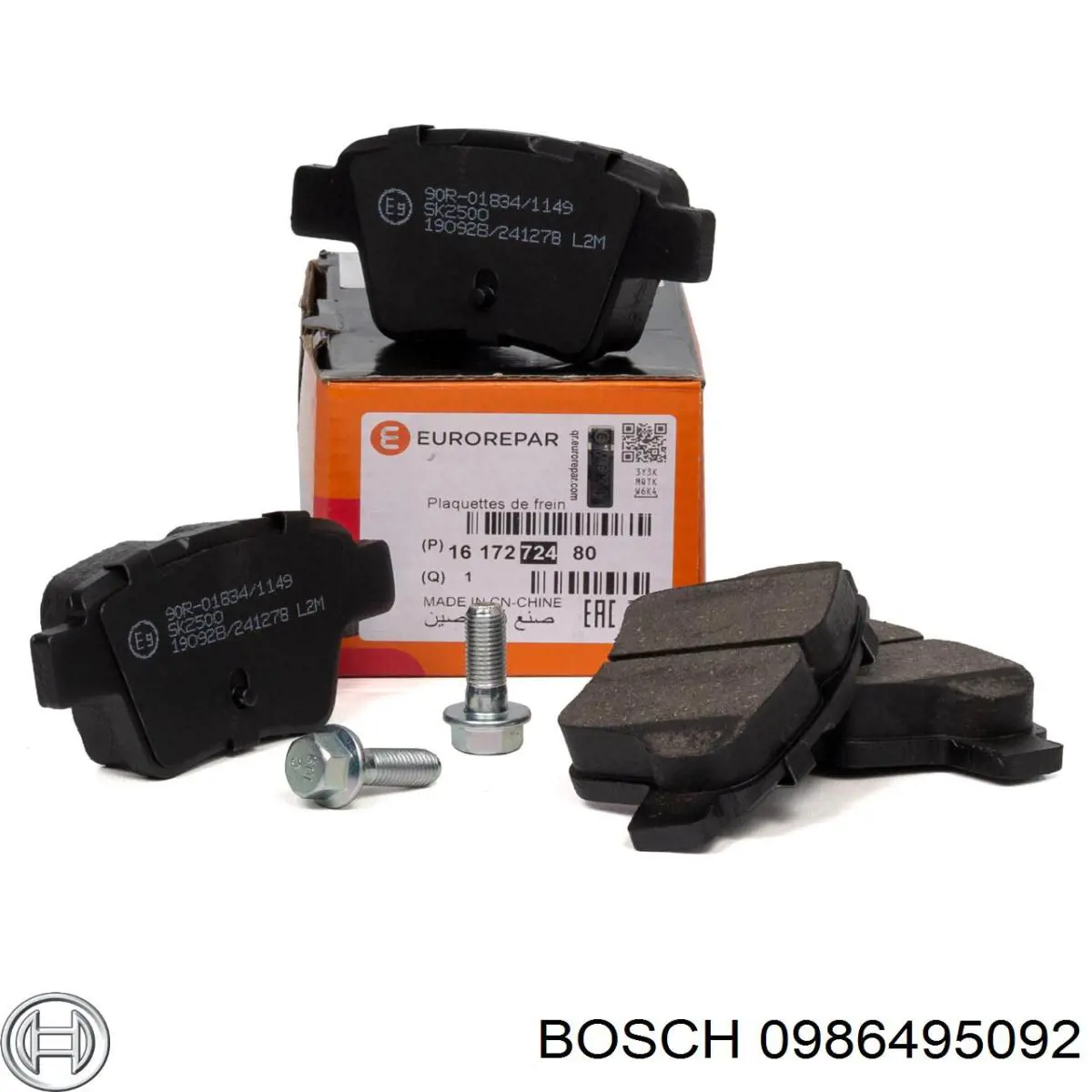 0986495092 Bosch pastillas de freno traseras