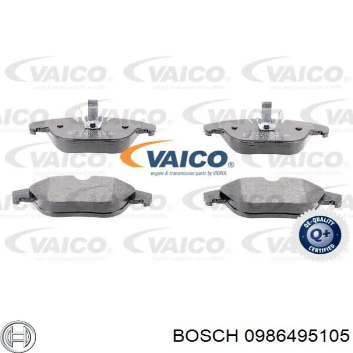 0986495105 Bosch pastillas de freno traseras