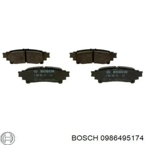 0 986 495 174 Bosch pastillas de freno traseras