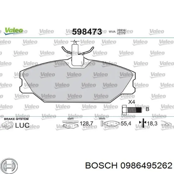 Pastillas de freno delanteras Renault Laguna 1 B56, 556