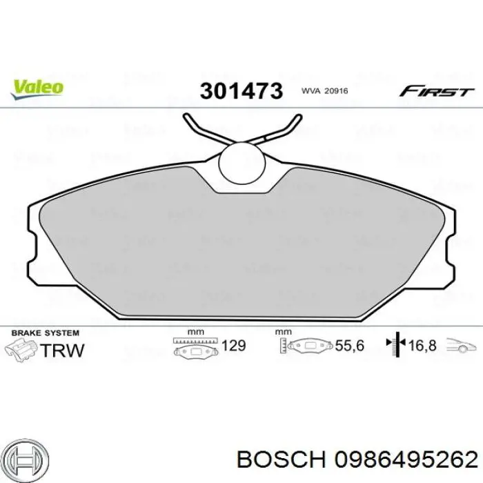 Pastillas de freno delanteras Renault Laguna 1 B56, 556