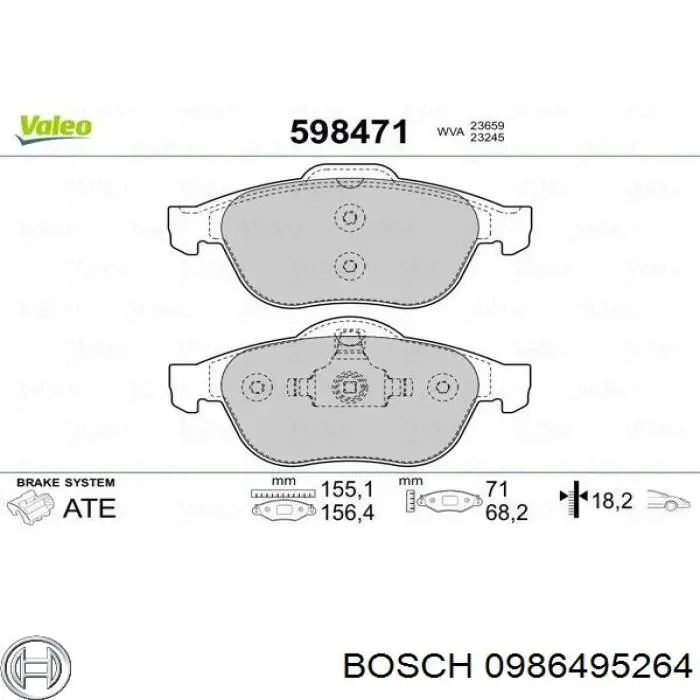Pastillas freno delanteras Bosch 0986495264 precio, desde 24,23 EUR