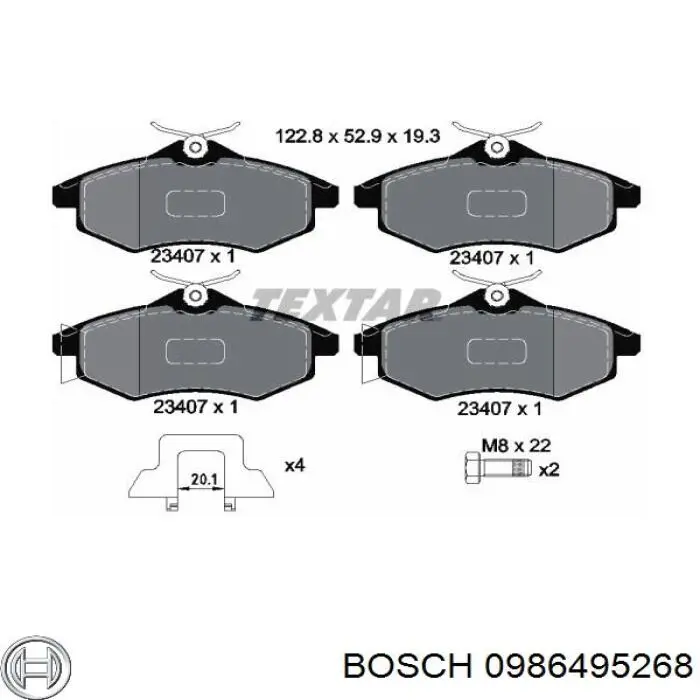 0986495268 Bosch pastillas de freno delanteras