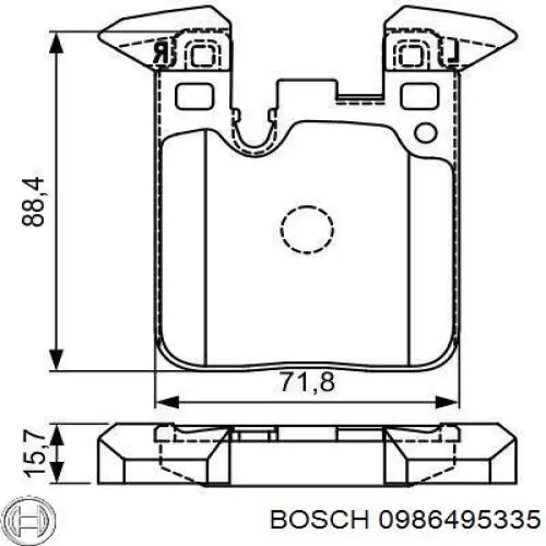 0 986 495 335 Bosch pastillas de freno traseras