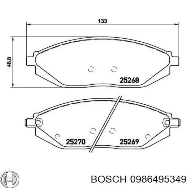 0986495349 Bosch pastillas de freno delanteras