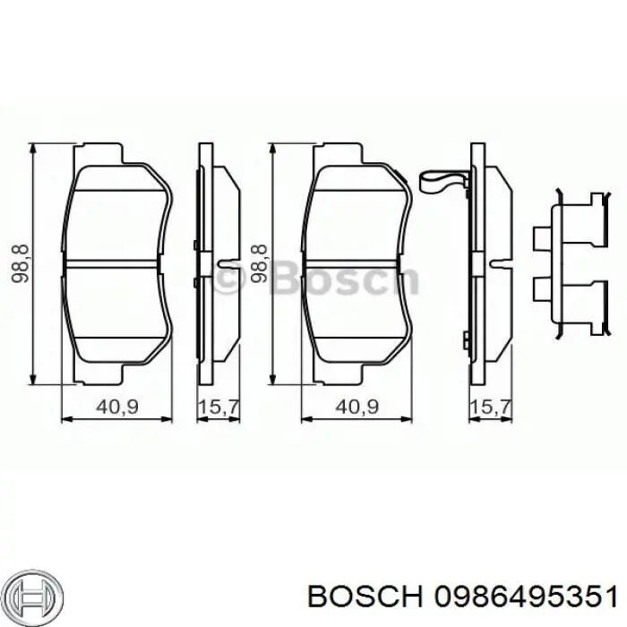 Comprar 0986495351 Bosch Pastillas de freno traseras