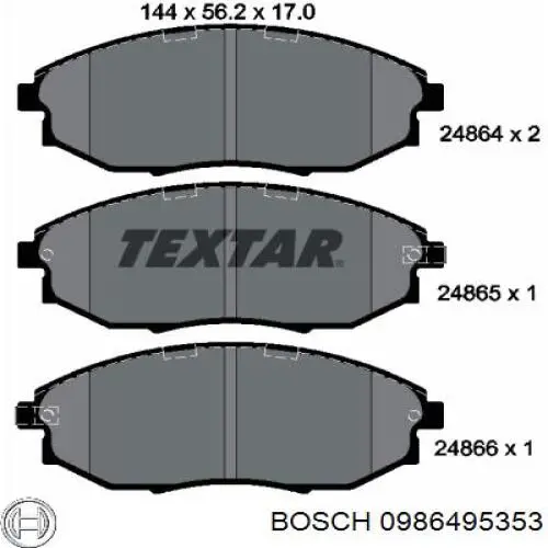 0986495353 Bosch pastillas de freno delanteras